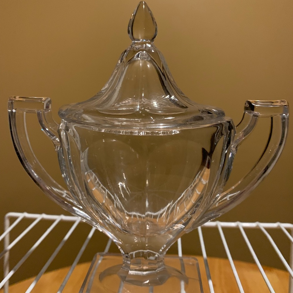 Vintage Clear Glass Sugar Bowl